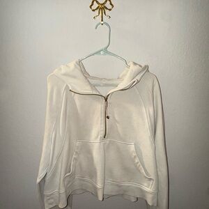 Lululemon Beige Half-Zip Scuba Hoodie